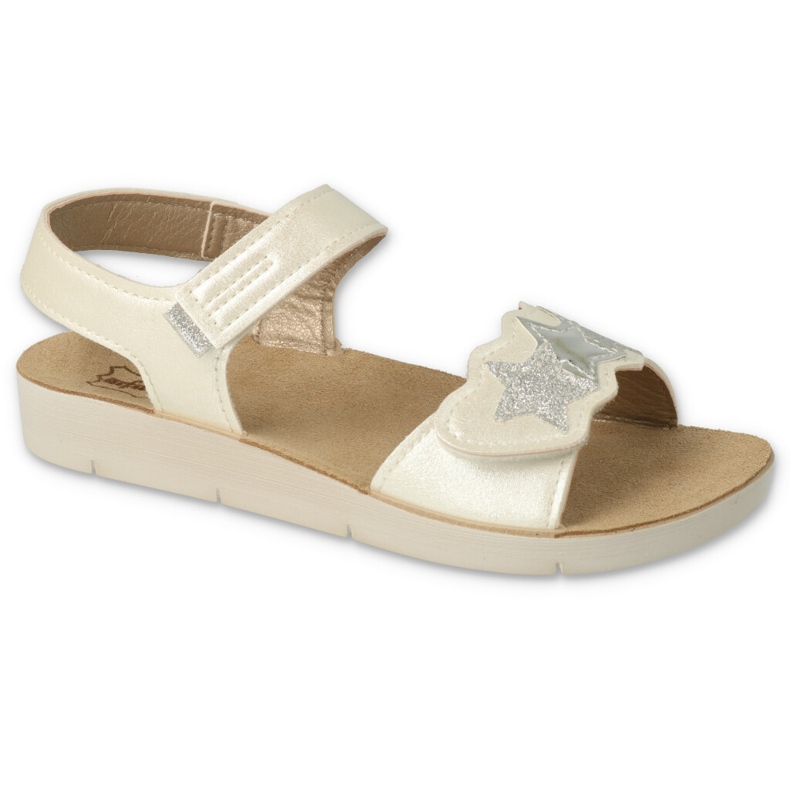 Befado Kindersandalen 068Y003 weiß mit Stern 1