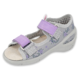 Befado Kinderschuhe PU 065P150 lila grau 1