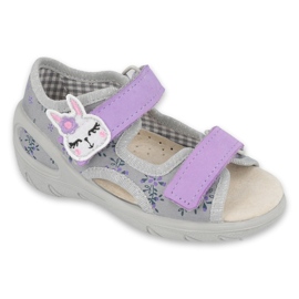 Befado Kinderschuhe PU 065P150 lila grau 4