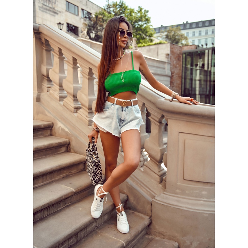 Damen-Leder-Sneaker mit der Aufschrift Big Star EE274316 White weiß 2