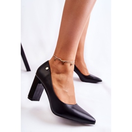 Vinceza Lederpumps an einer Stange in Spitz Black Larea schwarz 2