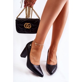 Vinceza Lederpumps an einer Stange in Spitz Black Larea schwarz 1