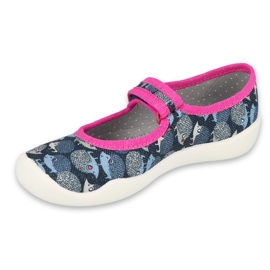 Befado Kinderschuhe 114Y466 navy blau rosa 1