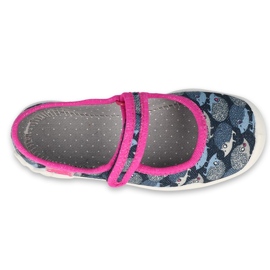 Befado Kinderschuhe 114Y466 marineblau rosa 3