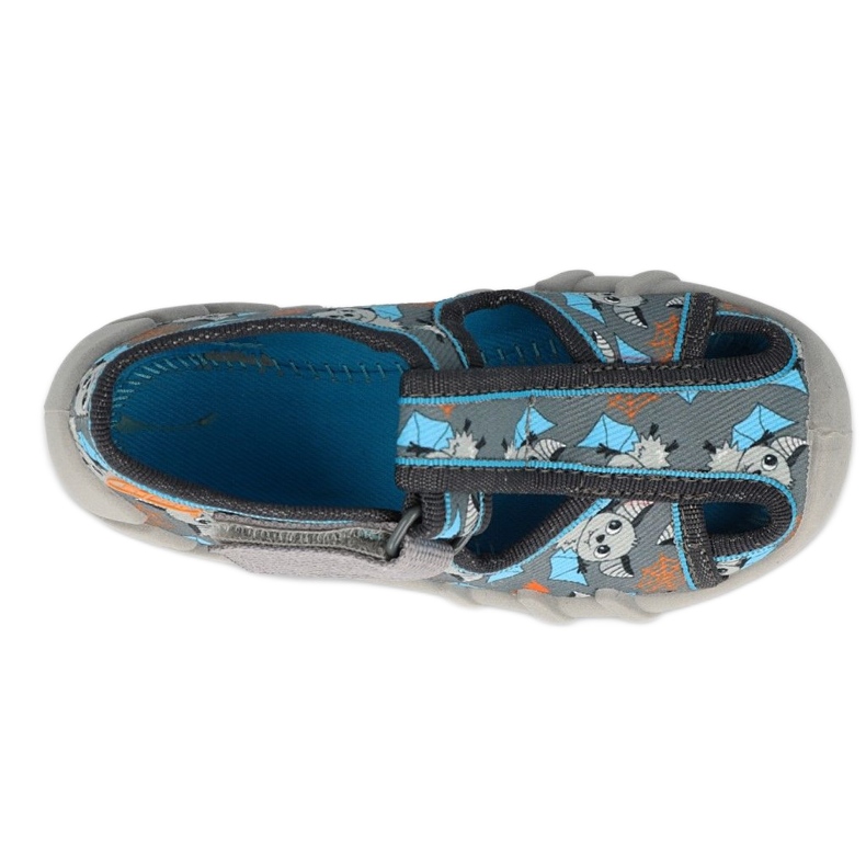 Befado Kinderhausschuhe 190P104 grau-blau 3