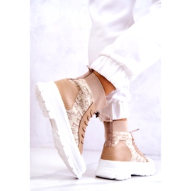 FW1 Modischer Sneaker High Sock Beige Collin 4