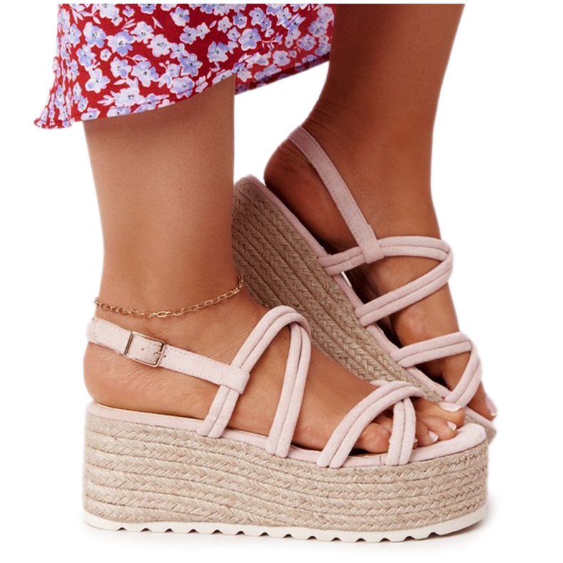 PS1 Beige Plateau-Sandalen mit geflochtenem Beige Crazy In Love 4