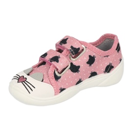 Befado Kinderschuhe 907P150 KATZEN schwarz rosa silber- 1