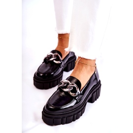 Damen Loafer Leder Loafer Schwarz Laura Messi 2339 3