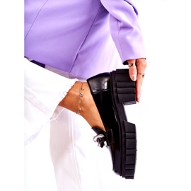 Damen Loafer Leder Loafer Schwarz Laura Messi 2339 4