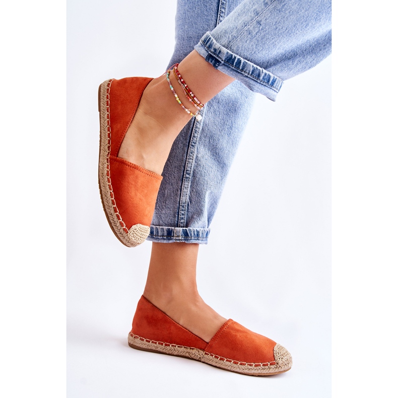 PG1 Klassische Damen-Espadrilles aus orangefarbenem Wildleder Clarice 2