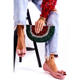 PH1 Gummi-Ballerinas für Damen mit einer Schleife in rosa Blümchen 2