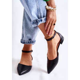 WD1 Ballerinas aus Leder für Damen in Spitz Black Caprise schwarz 2