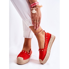 WT1 Damen-Espadrilles mit roten Laross-Nieten 2