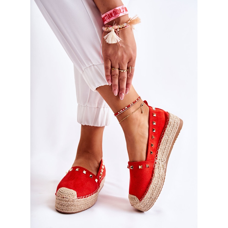 WT1 Damen-Espadrilles mit roten Laross-Nieten 2