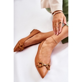 WS1 Ballerinas für Damen in Spitz mit Kamel-Carlos-Dekoration braun 2