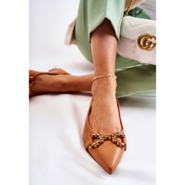 WS1 Ballerinas für Damen in Spitz mit Kamel-Carlos-Dekoration braun 1