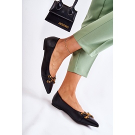 WS1 Ballerinas für Damen im Spitz mit schwarzem Carlos-Ornament 2