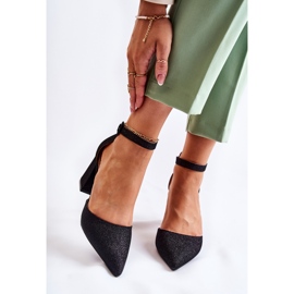 WS1 Glänzende schwarze Amira-Pumps auf einer Stange 1