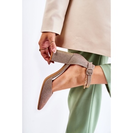 WS1 Glänzende Pumps auf einer Stange Dunkelgold Amira golden 2