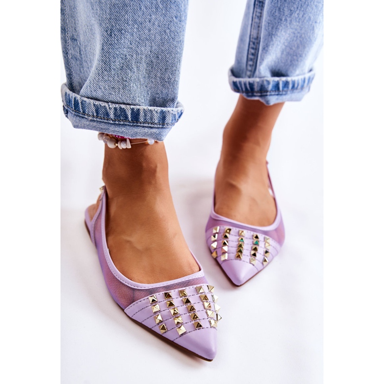 Ballerinas für Damen mit Nieten Violett Kinley lila 2