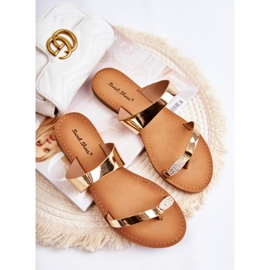 WS1 Lack-Flip-Flops für Damen Golden Jimena 2