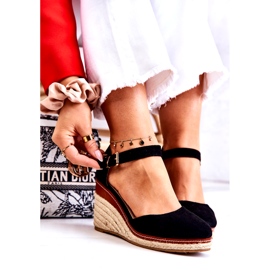 PS1 Schwarze Espadrilles für Damen auf Wedges Tamarill 5