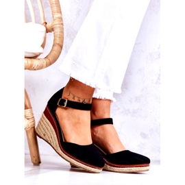 PS1 Schwarze Espadrilles für Damen auf Wedges Tamarill 1