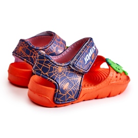 WJ1 Leichte Kindersandale mit Verzierungen in Orange und Marineblau 1