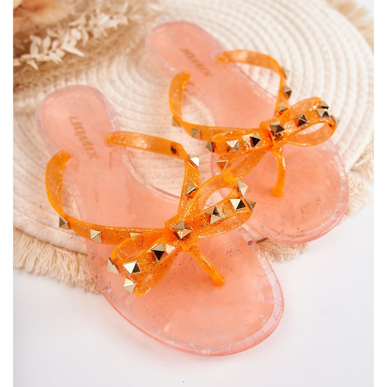 Damen-Gummi-Flip-Flops Orange Monise 2