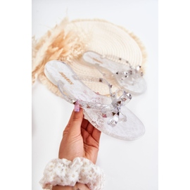 WJ1 Damen-Gummi-Flip-Flops Transparent Monise farblos 1