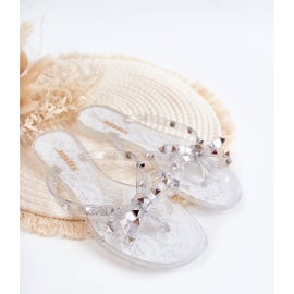 WJ1 Damen-Gummi-Flip-Flops Transparent Monise farblos 2