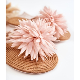 WJ1 Damen-Flip-Flops mit Stoffornament Hellrosa Eviana 2