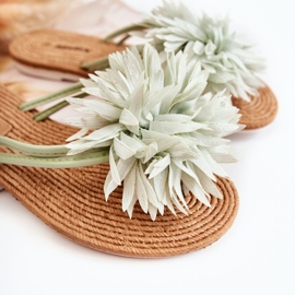 Damen-Flip-Flops mit grünem Stoffornament Eviana 2