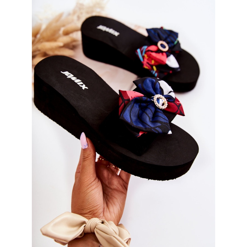 WJ1 Schwarze Silana-Schaumkeilhausschuhe für Damen mehrfarbig 1