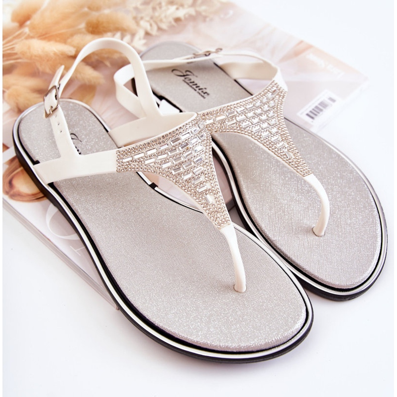 WJ1 Damen Sandalen Flip-Flops mit Ornamenten White Atlanta weiß 1