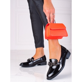 SHELOVET Damen-Slipper aus Lackleder schwarz 2