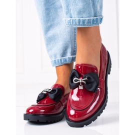 SHELOVET Slipper mit Schleife rot 1