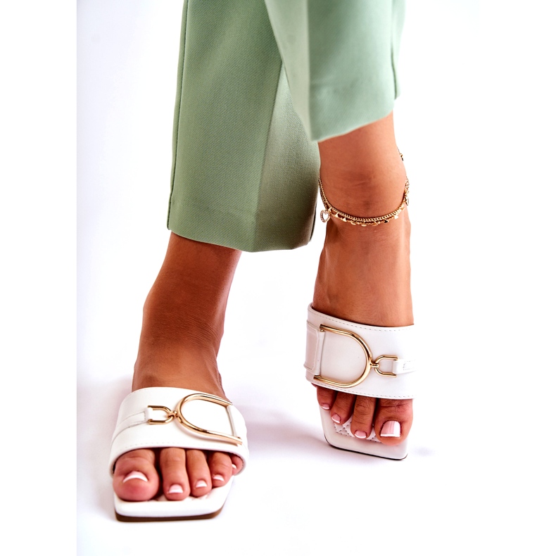 PG2 Klassische Lederhausschuhe für Damen mit weißer Shilla-Verzierung 3