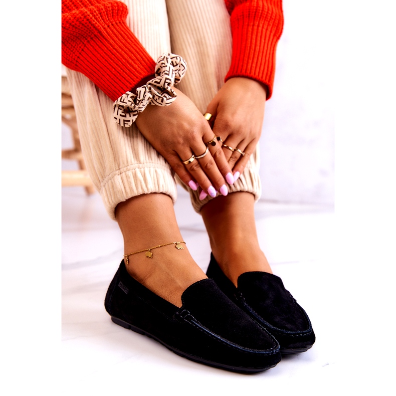 Damen Wildleder Loafer Big Star JJ274654 Schwarz 4