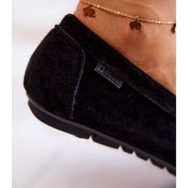 Damen Wildleder Loafer Big Star JJ274654 Schwarz 5