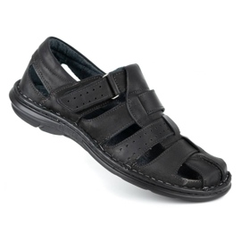 Olivier Schwarze Herrensandalen 467 2