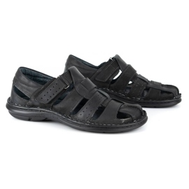 Olivier Schwarze Herrensandalen 467 3