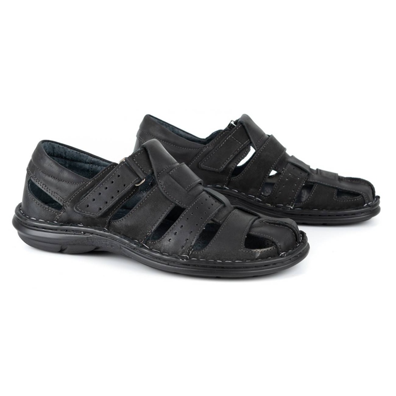 Olivier Schwarze Herrensandalen 467 3