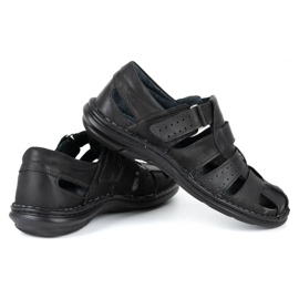 Olivier Schwarze Herrensandalen 467 4