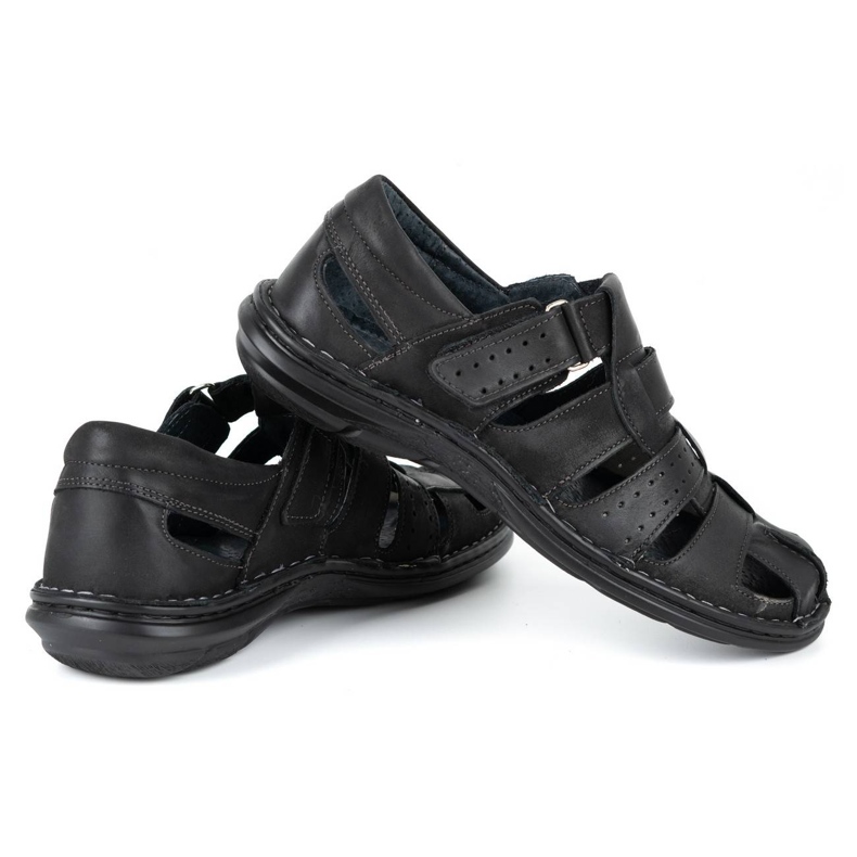 Olivier Schwarze Herrensandalen 467 4