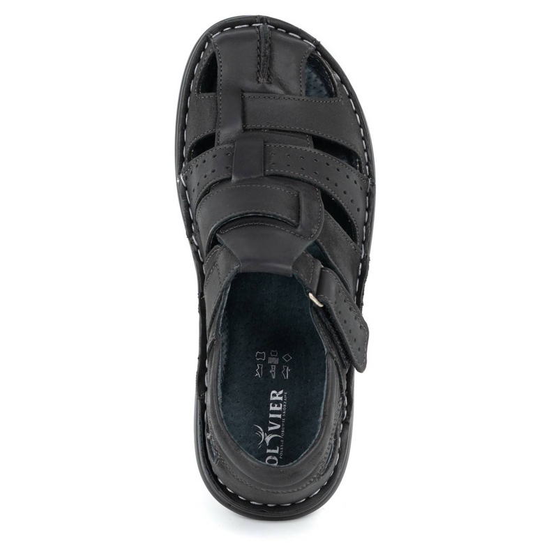 Olivier Schwarze Herrensandalen 467 6