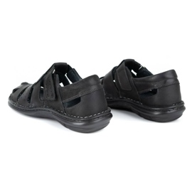 Olivier Schwarze Herrensandalen 467 5