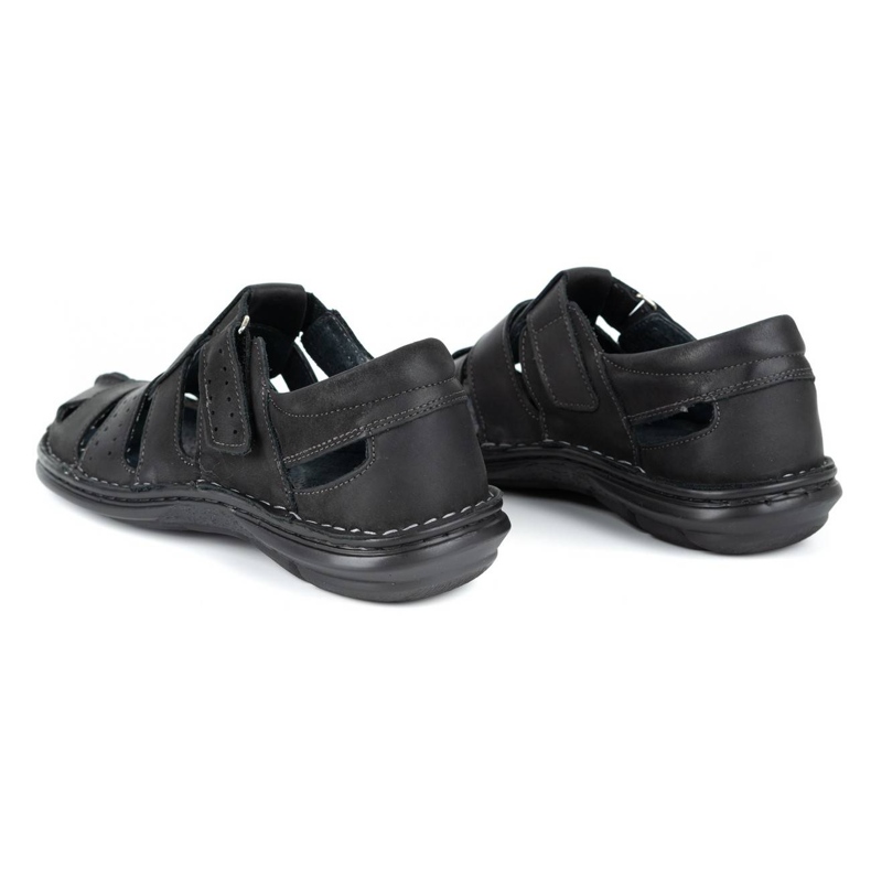 Olivier Schwarze Herrensandalen 467 5