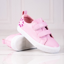Kindersneaker Shelovet mit Klettverschluss aus ökologischem Leder rosa 1